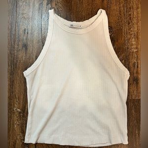 Zara white ribbed tank top